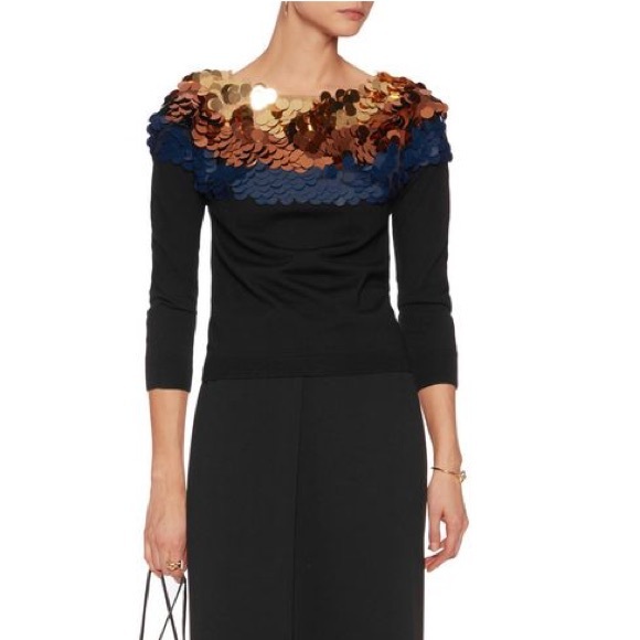 NWT Sonia Rykiel Sequin Embellished Wool Sweater - Picture 3 of 8